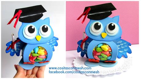 Souvenirs de buhitos en foami para fiesta de graduación Souvenirs de buhitos en foami para fiesta de graduación