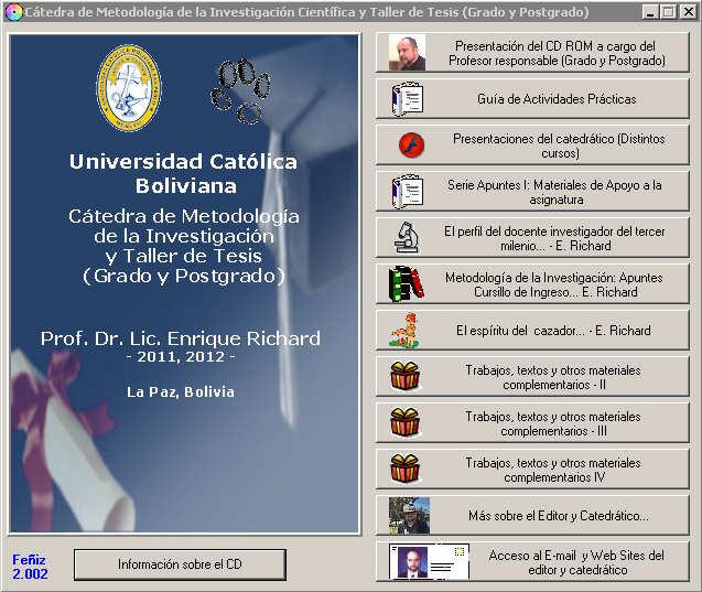 Cátedra de Metodología de la Investigación - Carrera de Enfermería - Universidad Católica Boliviana