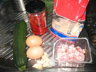 Pastel de carne picada con pimientos y calabacín Pastel de carne picada con pimientos y calabacín