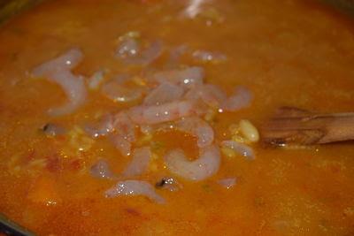 Potaje de Arroz con Habichuelas y Gambas