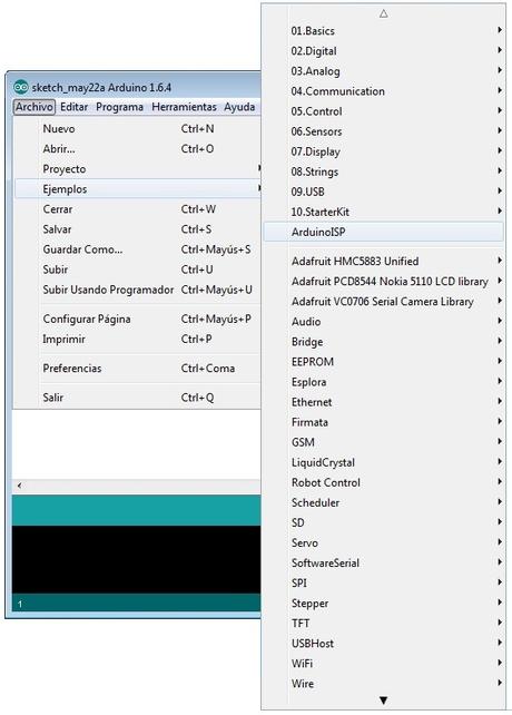 Programación de un Arduino UNO a través de ICSP