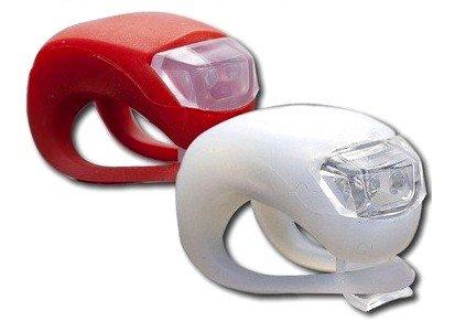 Top 10 material de ciclismo en oferta LED SET JUEGO DE 2 LUCES LUZ BLANCA DELANTERA ROJA TRASERA INTERMITENTES FLASH DE SILICONA FARO IMPERMEABLE WATERPROFF SILICONE LEDS BLANCO ROJO BICICLETA BICI MANILLAR MOUNTAIN BIKE MOTO MOTORBIKE