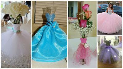 Aprende cómo hacer un centro de mesa con barbies y chocolates botellas-vestidas-para-quince-años