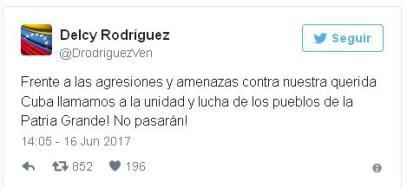 Venezuela ratifica apoyo a la República de Cuba frente a agresiones del Gobierno estadounidense