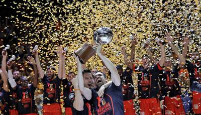 Valencia Basket celebran a lo grande el título