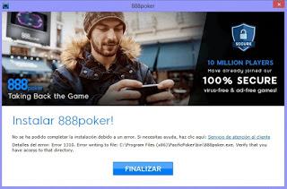 Update 888Poker con problemas, sin palabras