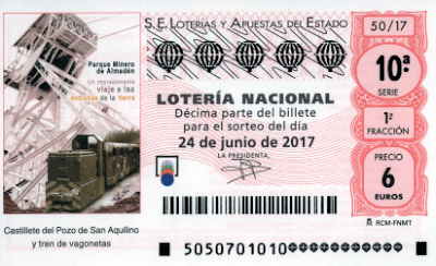 El Parque Minero de Almadén, protagonista del décimo de lotería nacional del sorteo del 24 de junio de 2017