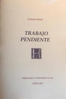 Lorenzo Roal: Trabajo pendiente (1):