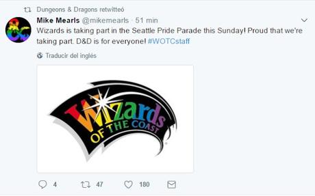 Christopher Perkins y Mike Mears presentes como staff de WotC Seattle Pride Parade Christopher Perkins y Mike Mears presentes como staff de WotC Seattle Pride Parade