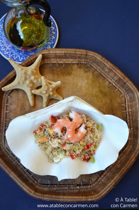 Ensalada de Quinoa, Mejillones y Langostinos