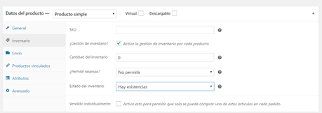 Crear productos simples en Woocommerce