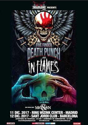 Five Finger Death Punch volverán a España en diciembre acompañados por In Flames y Of Mice and Men