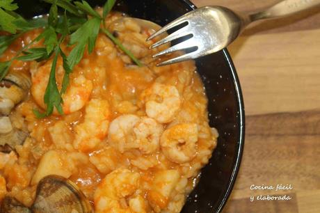 ARROZ MARINERO DE LANGOSTINOS, ALMEJAS Y GAMBAS