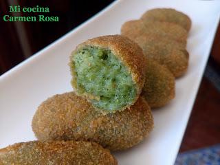CROQUETAS DE ESPINACAS CON PIÑONES CROQUETAS DE ESPINACAS CON PIÑONES