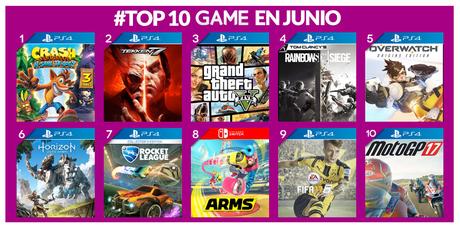 Los más vendidos de GAME el mes de junio Los más vendidos de GAME el mes de junio