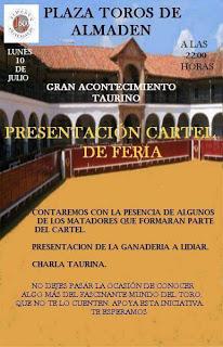 Presentación cartel taurino Feria de Almadén 2017