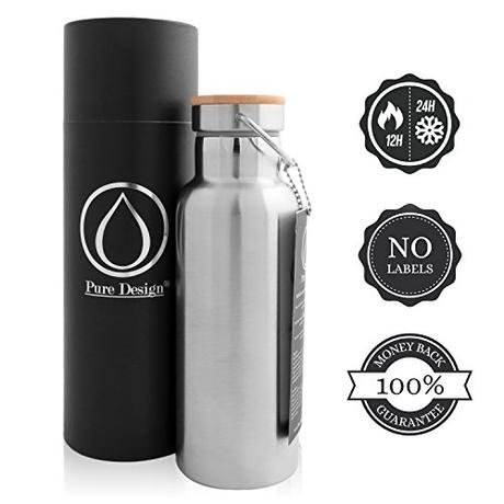 Como obtener más fuerza y resistencia gracias a la cafeína Botella Térmica (Doble Pared) Agua Acero Inoxidable 500ml para Niños e Infantil. Botella Metalica Agua 0.5 litro por Oficina e Deporte - Gimnasio, Yoga, Bicicleta - 100% GARANTÍA de Reembolso. /Stainless Steel Water Bottle/ Ecologica, Reutalizable, Libre de BPA, con Tapa de Bambú, Sin Plastico de Pure Design®