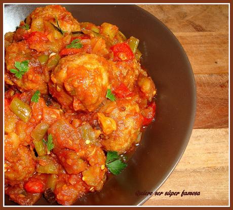 Albóndigas con samfaina