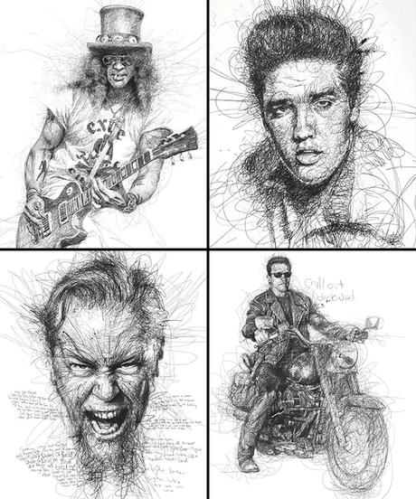 Vince Low, La Dislexia y El Arte del Garabato Slash Elvis Presley James Hetfield Terminator