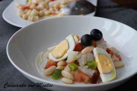 Ensalada de alubias y bacalao