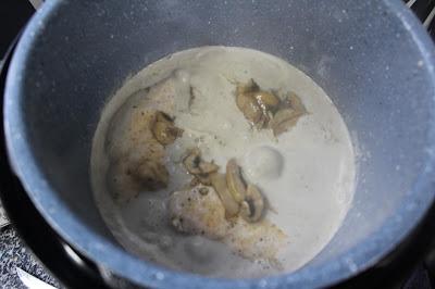 y cocer Pechugas en salsa de champiñones olla GM