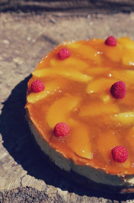 CHEESECAKE DE MASCARPONE CON MELOCOTON