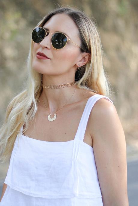 DENIM SKIRT & WHITE TOP