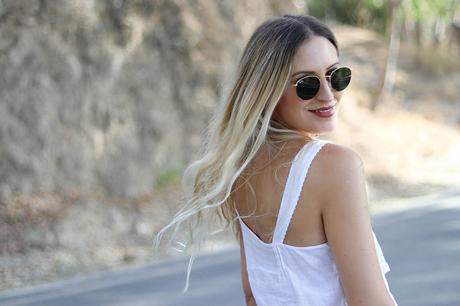 DENIM SKIRT & WHITE TOP