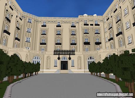 Réplica Minecraft del Hotel de María Cristina, San Sebastián, España.