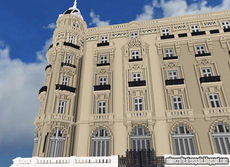 Réplica Minecraft del Hotel de María Cristina, San Sebastián, España.