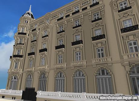 Réplica Minecraft del Hotel de María Cristina, San Sebastián, España.