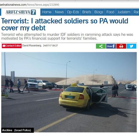 Terrorista palestino: “ataqué a los soldados para que la Autoridad Palestina pagase mis deudas”