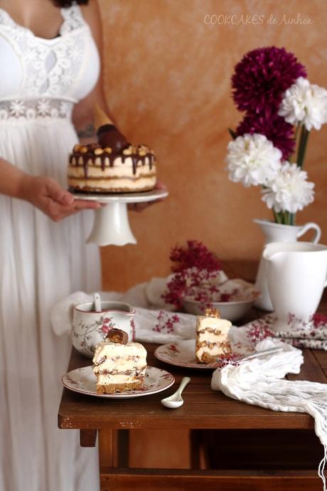 Tarta Snickers con Helado de Mantequilla de Cacahuete - Cookcakes de Ainhoa