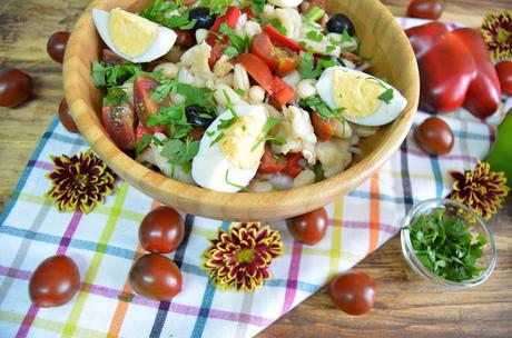 ensalada de alubias, ensalada de alubias rojas, ensalada de alubias negras, ensalada de alubias con bacalao, ensalada de judías blancas con bacalao, ensalada de judías blancas de bote, 