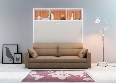 Cama horizontal matrimonio 150 cm. + sofá divo