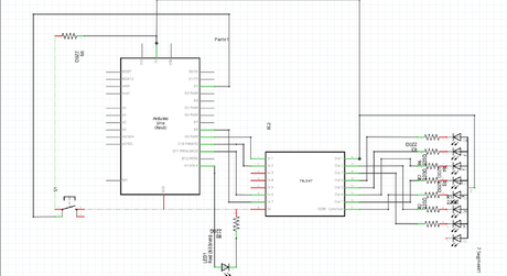 Controlando un display de 7 segmentos con Arduino y un botón por interrupción.