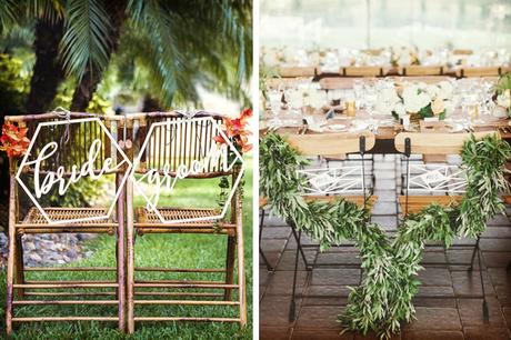 Decoración de boda geométrica