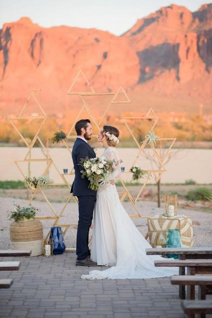 Decoración de boda geométrica