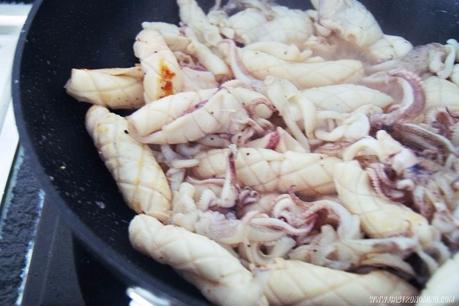 Calamares picantes al wok Calamares picantes al wok