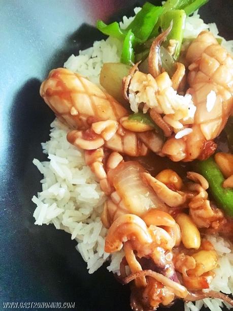 Calamares picantes al wok Calamares picantes al wok