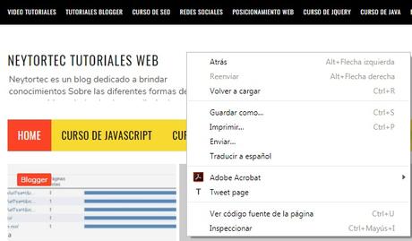 Como conocer los colores de una web inspeccionador HTML