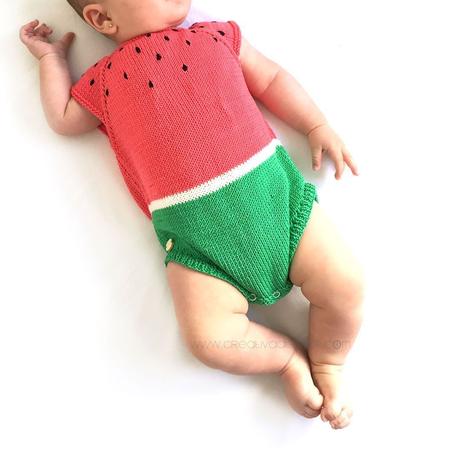 Pelele Sandia de Punto Pelele Sandia de punto DIY - Tutorial y patrón