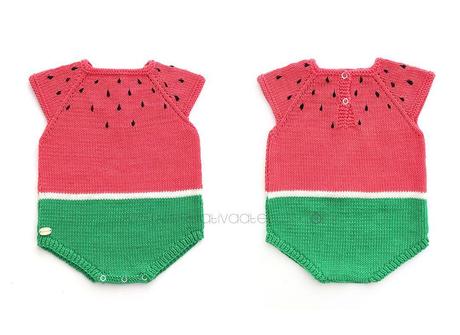 Pelele Sandia de Punto Pelele Sandia de punto DIY - Tutorial y patrón