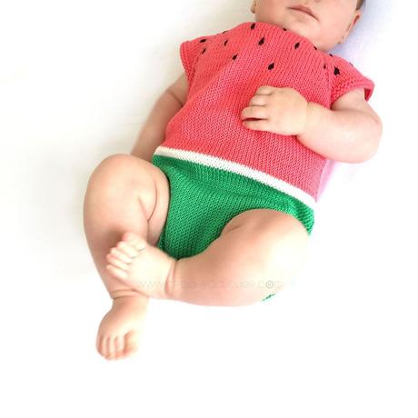 Pelele Sandia de Punto Pelele Sandia de punto DIY - Tutorial y patrón
