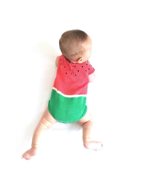 Pelele Sandia de Punto Pelele Sandia de punto DIY - Tutorial y patrón
