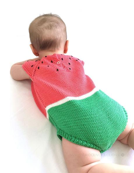 Pelele Sandia de Punto Pelele Sandia de punto DIY - Tutorial y patrón