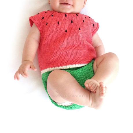 Pelele Sandia de Punto Pelele Sandia de punto DIY - Tutorial y patrón
