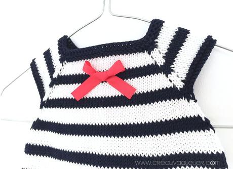 Ranita de punto Marinera – Navy Baby Ranita de punto Marinera de bebé DIY - Tutorial y patrón