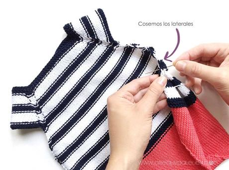 Ranita de punto Marinera – Navy Baby Ranita de punto Marinera de bebé DIY - Tutorial y patrón