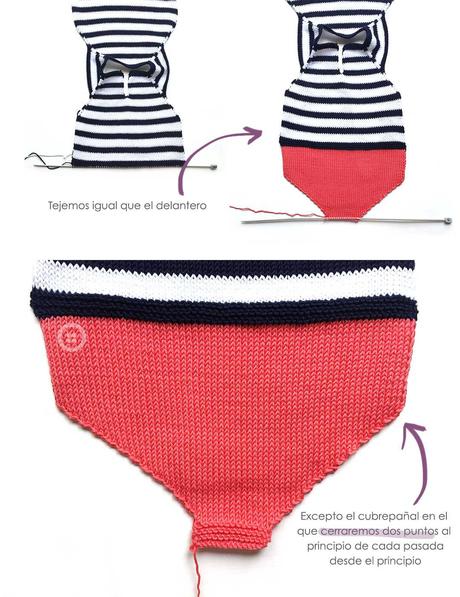 Ranita de punto Marinera – Navy Baby Ranita de punto Marinera de bebé DIY - Tutorial y patrón